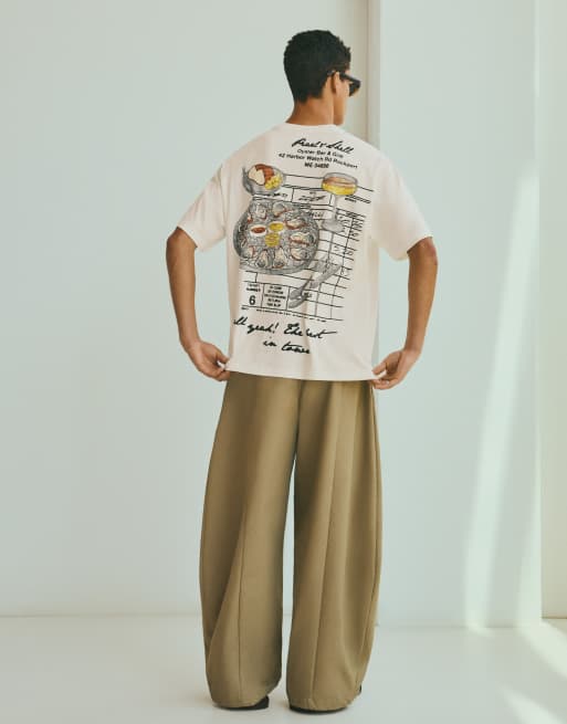 Bershka – Relaxed-Fit-T-Shirt in Weiß mit Print, 3 von 4