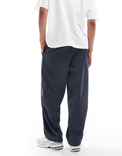 Bershka relaxed tailored pants in dark blue