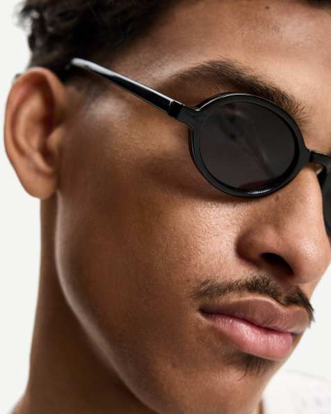 Bershka resin sunglasses in black - view 1