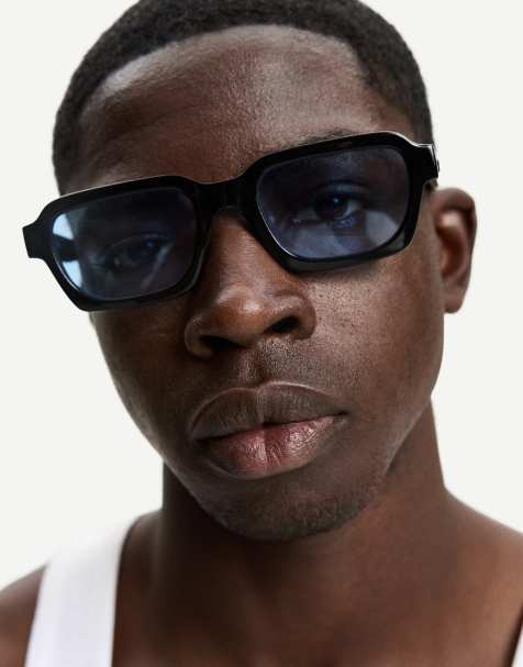 Bershka Resin sunglasses in black - view 1