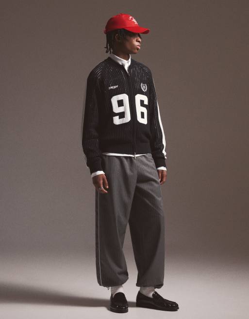 Bershka Retro mesh jacket in black, 3 of 6