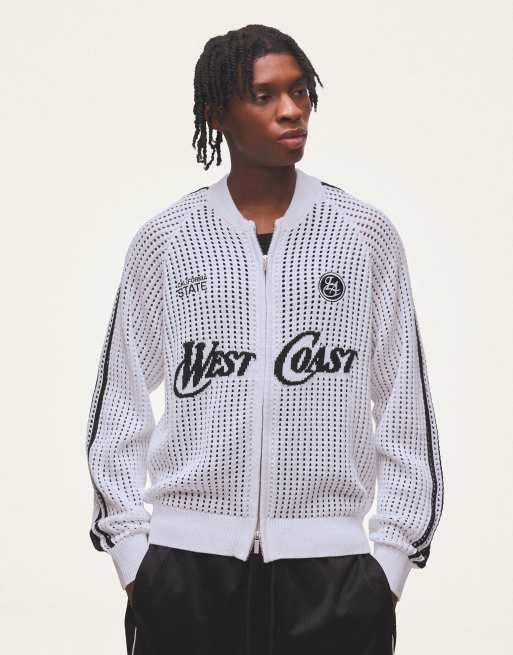Bershka retro meshjacka i vitt, 3 av 6