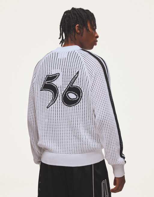 Bershka retro meshjacka i vitt, 4 av 6