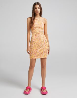 Bershka orange outlet dress