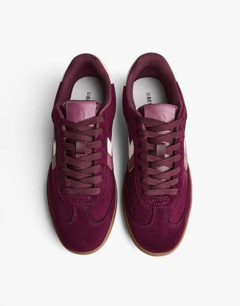 Bershka - Retro sneakers in bordeauxrood - view 1