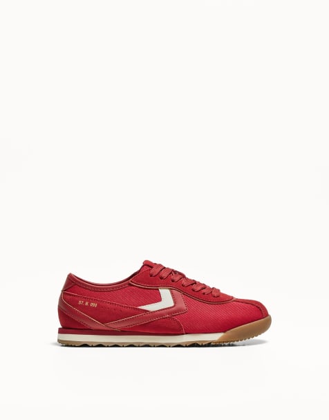 Bershka retro sneakers in red - view 1