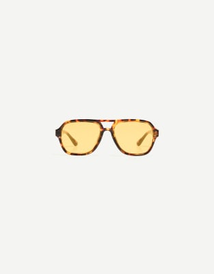 Bershka - Retro-Sonnenbrille in Braun