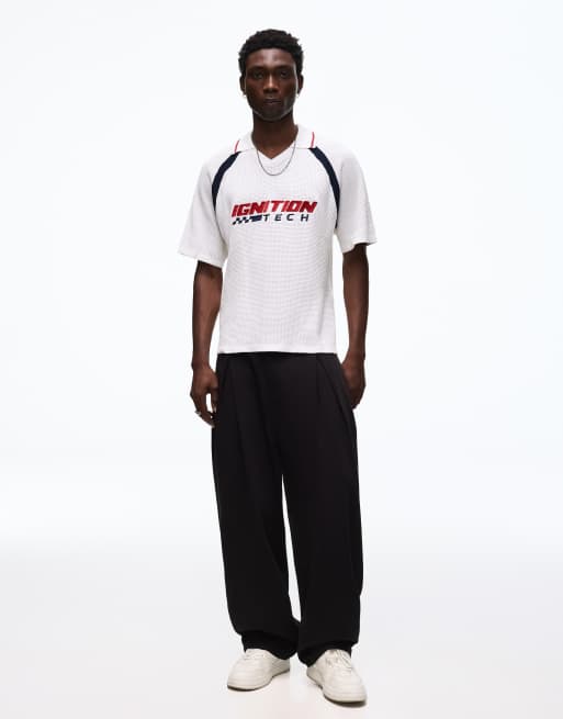 Bershka Retro-Sport-Polo in Weiß, 2 von 6