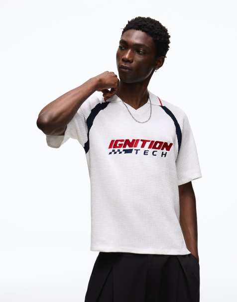 Bershka Retro sport polo in white - view 1