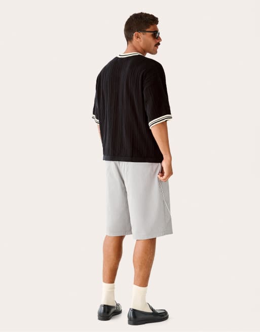 Bershka - Retro sport T-shirt in zwart, 4 van 4