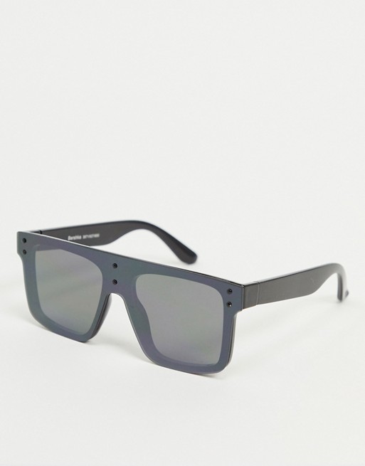 Bershka retro squared sunglasses in black