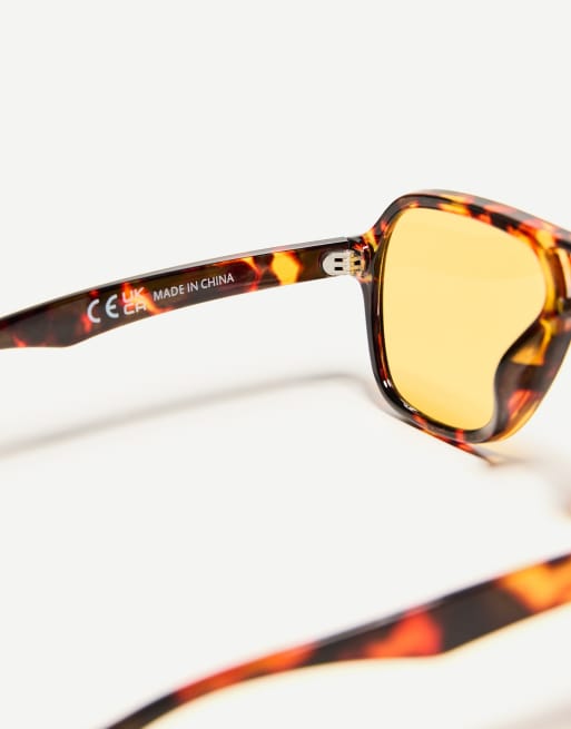 Bershka retro sunglasses in brown, 3 of 3