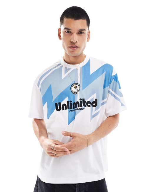 Bershka – Retro-T-Shirt in Weiß aus Jersey