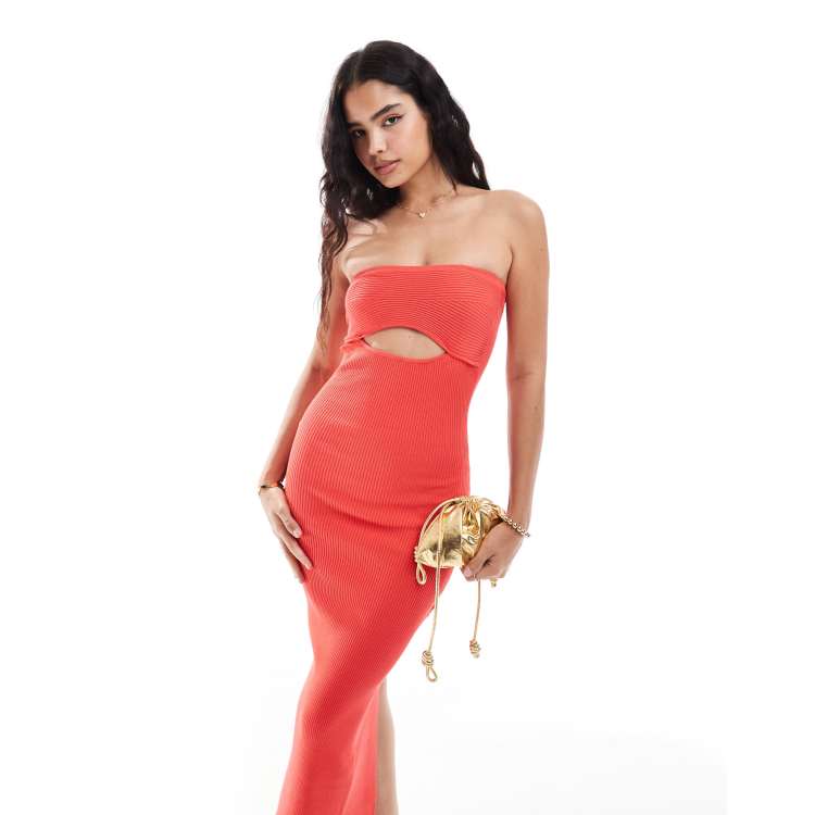bershka cut out midi dress Bershka- cut out satin midi dress -medium