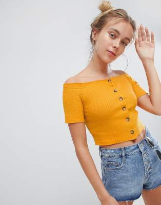 bershka yellow top