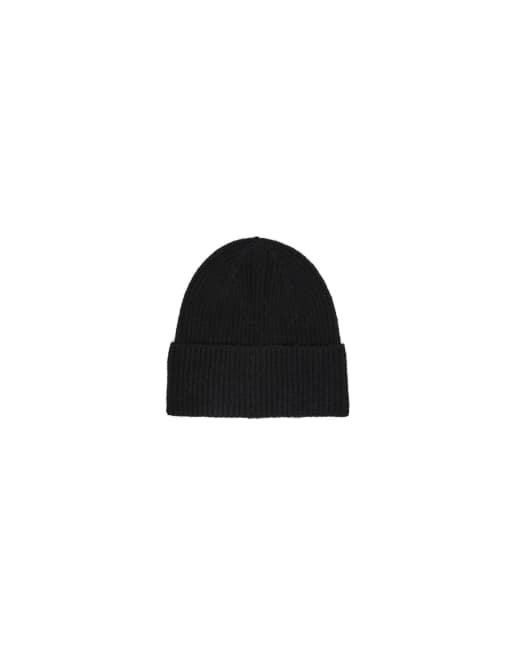 Bershka Ribbed knit beanie in black, 5 of 5