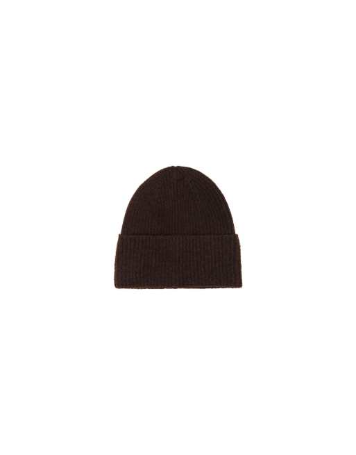 Bershka Ribbed knit beanie in brown, 5 of 5