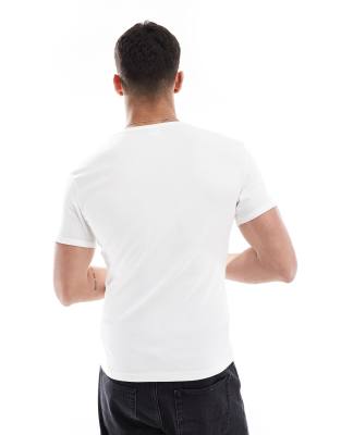 Bershka ribbed short sleeve t-shirt in white