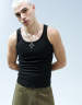【BERSHKA】Oversized Tank Top ベルシュカ Bershka ribbed tank top in black | ASOS