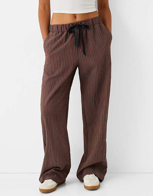 New Ribbon embossed elastic waist wide leg pants New Ribbon embossed elastic waist wide leg pants
