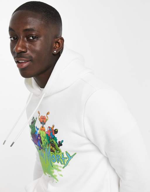 Rick and morty white on sale hoodie