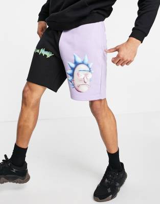 tiburón maldición Bienvenido Bershka Rick & Morty Jersey Shorts In Black | ModeSens