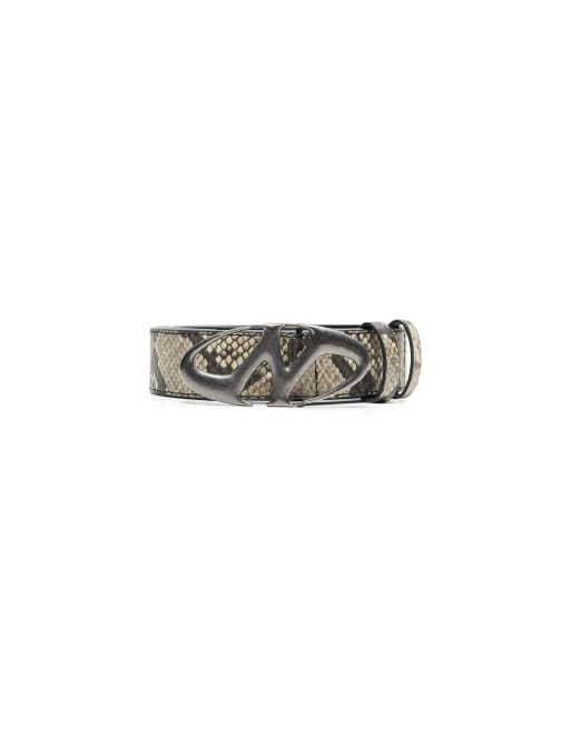 Bershka riem met dierenprint en gesp in beige, 5 van 5