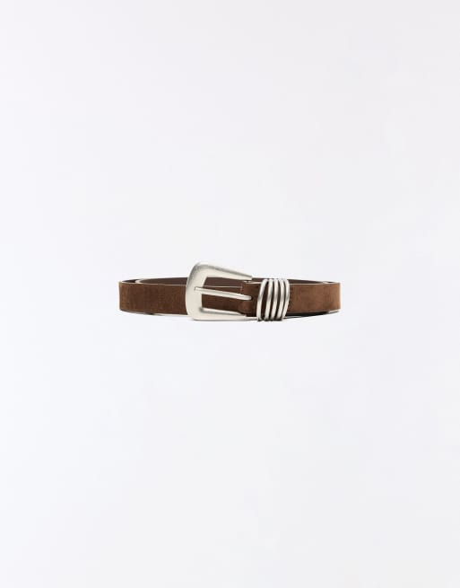 Bershka riem met gesp in bruin, 4 van 5
