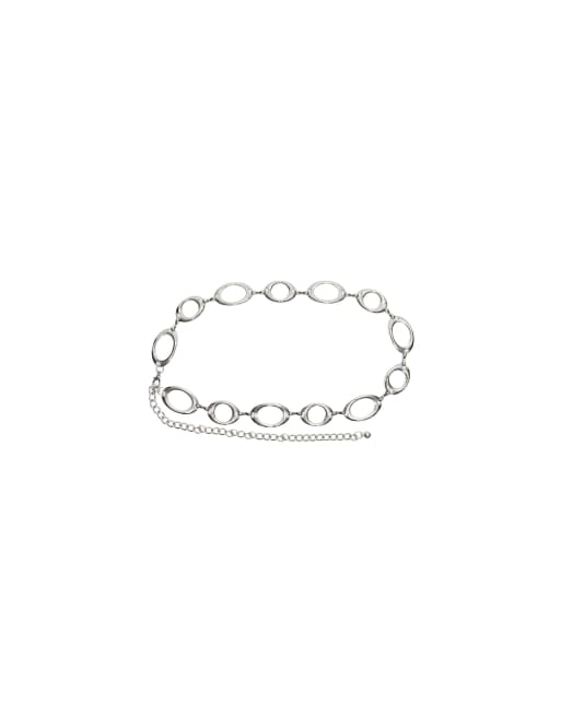 Bershka riem met ringketting in zilver, 3 van 3