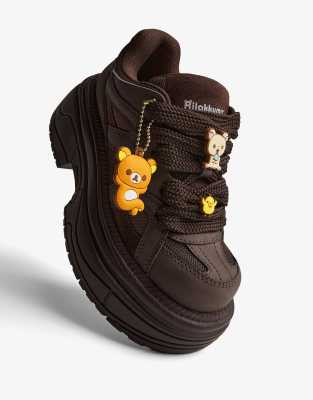 Bershka - Rilakkuma - Plateau-Sneaker in Braun-Brown
