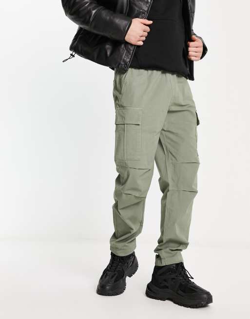 Bershka ripstop cargo pants in khaki | ASOS