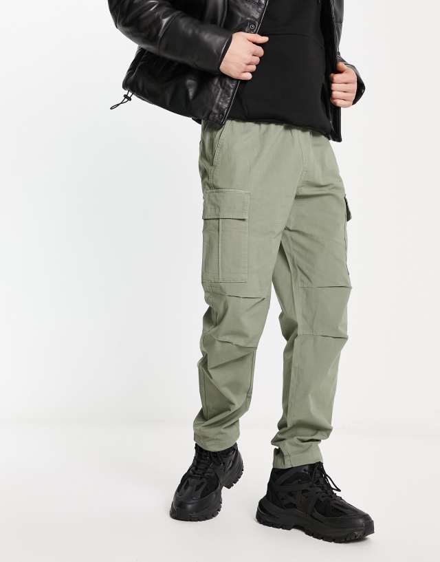 Bershka ripstop cargo pants in khaki