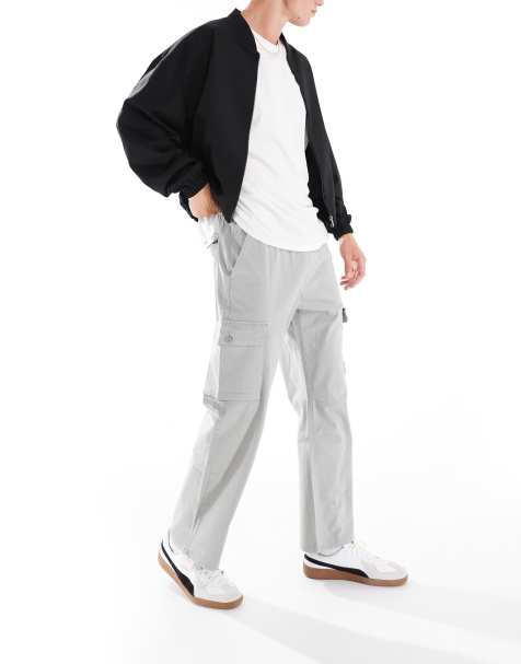 Grey Cargo Trousers For Men