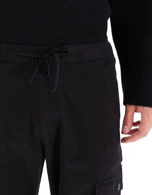 Bershka ripstop cargo pants in black