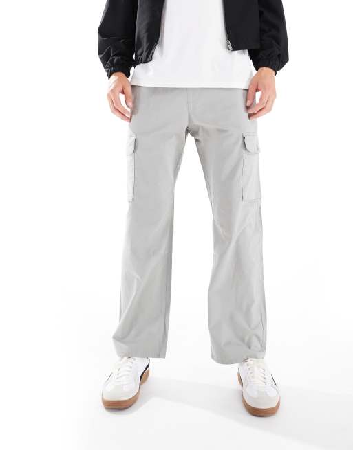 Bershka ripstop cargo pants in gray