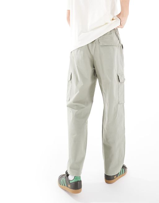 Bershka ripstop wide leg cargo pants in khaki | ASOS Bershka ripstop wide leg cargo pants in khaki | ASOS