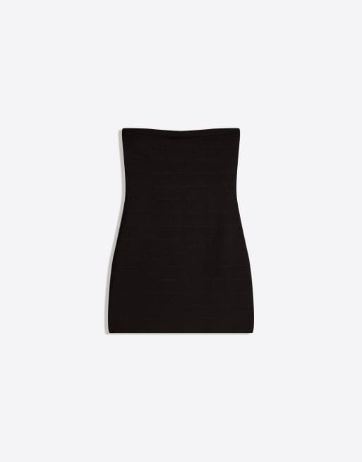 Bershka - Robe bandeau courte - Noir, 4 de 4