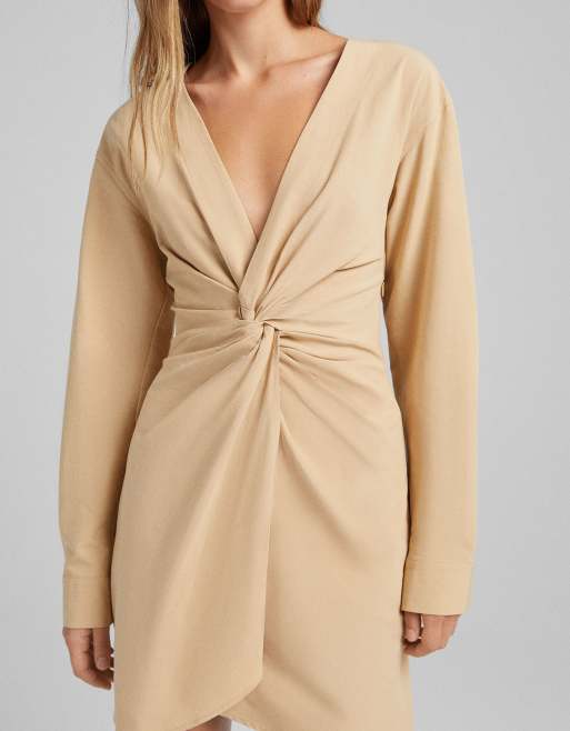 Robe discount beige bershka