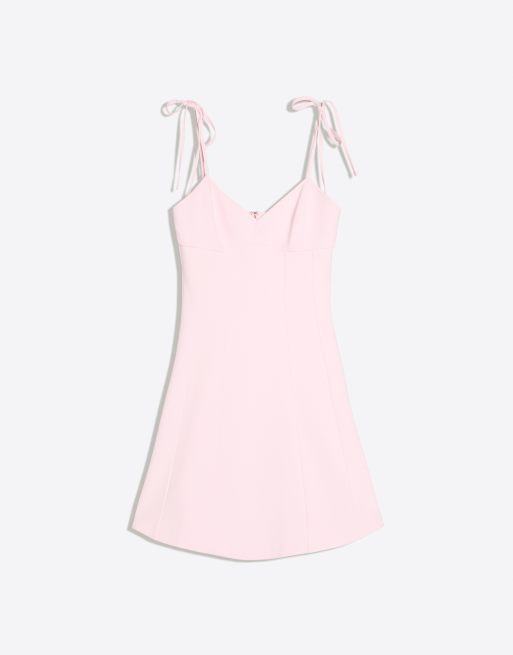 Bershka - Robe courte à bretelles ruban - Rose, 5 de 5