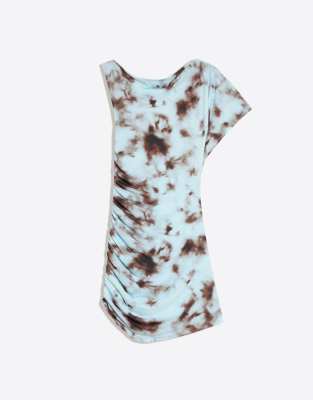 Bershka - Robe courte asymétrique - Bleu jean