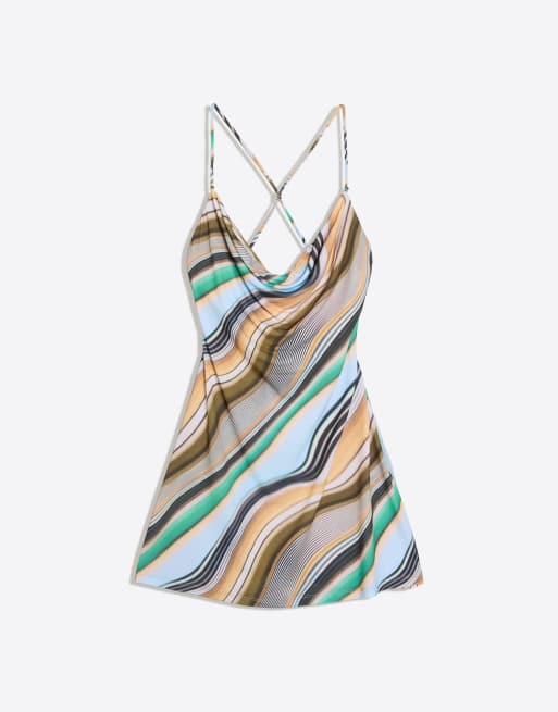 Bershka - Robe courte dos nu - Bleu clair, 4 de 4