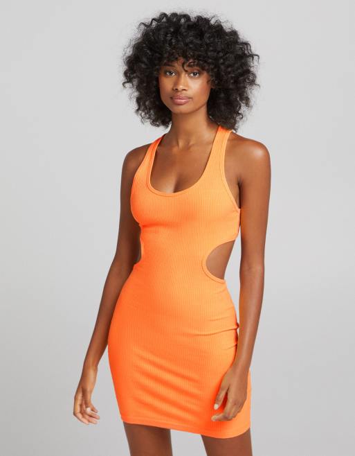 Robe moulante orange hot sale