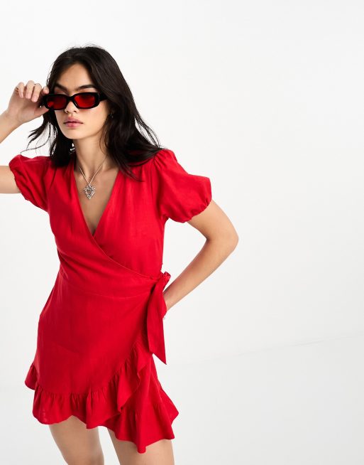 Bershka 2024 robe rouge