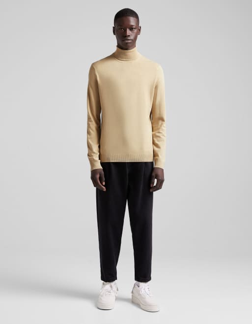 Bershka roll neck in beige | ASOS