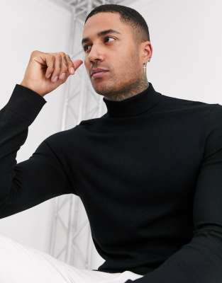 asos black roll neck jumper