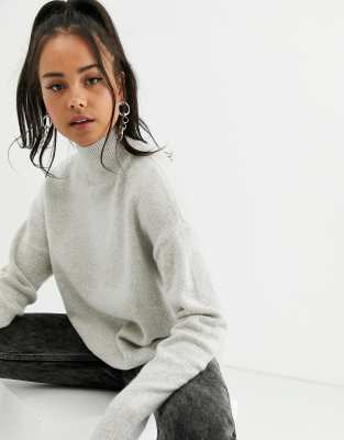 roll neck beige jumper
