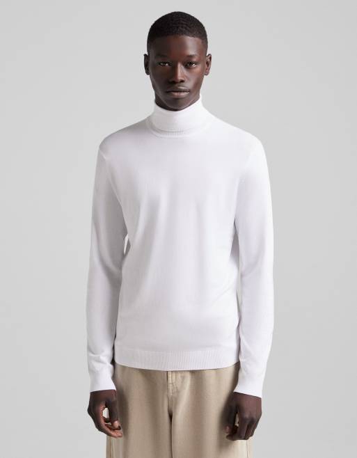 Bershka – Rollkragenpullover in Weiß 