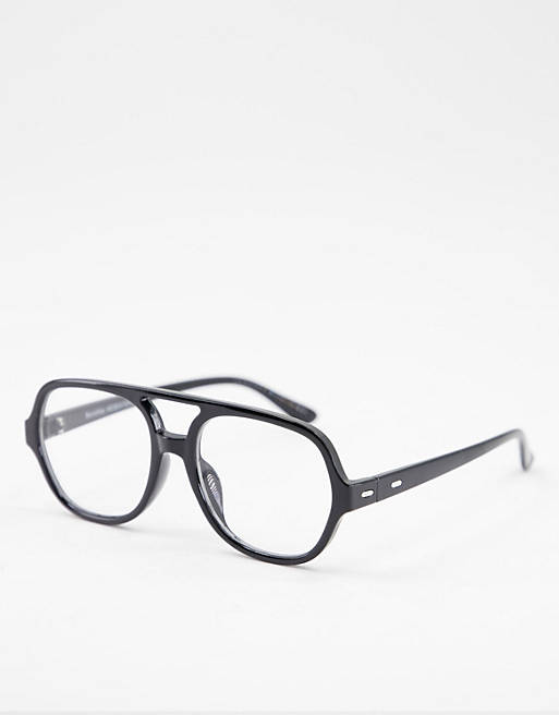 Bershka - Ronde bril met doorzichtige glazen en ketting
