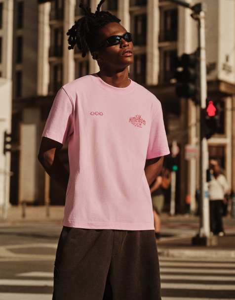 Bershka – Rosa, boxig t-shirt med mönster - view 1