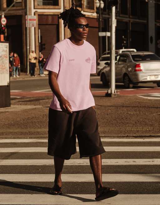 Bershka – Rosa, boxig t-shirt med mönster, 3 av 4